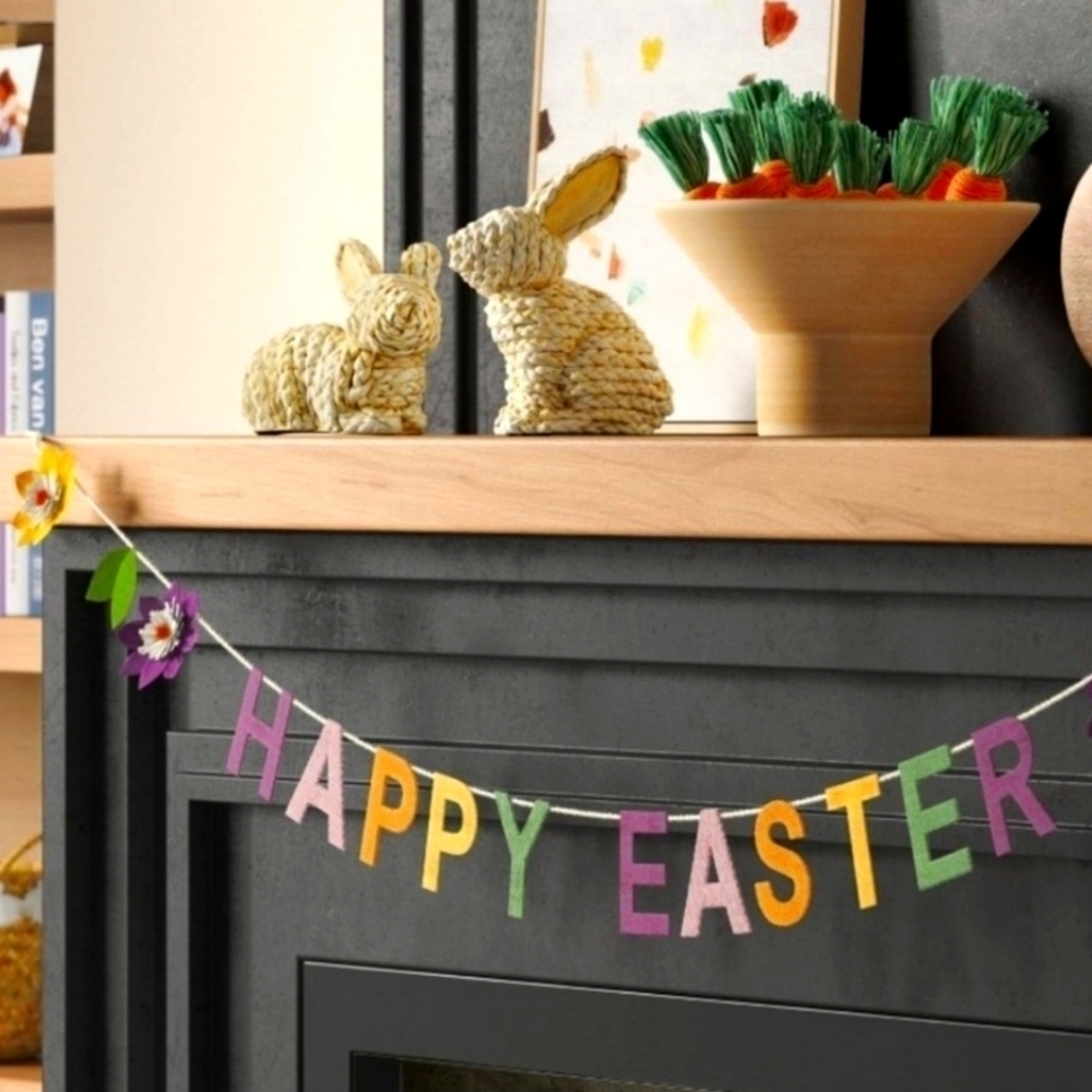 New Threshold Happy Easter Floral Banner home decor